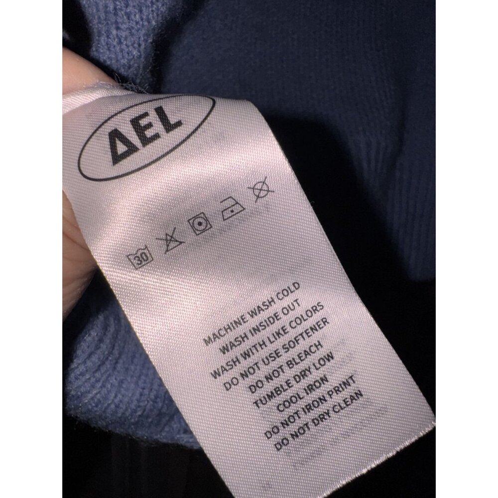 Elfric Eden "Wow" Goose Graphic Sweater XL Blue Knit Pullover Casual Unisex stre - Picture 8 of 9